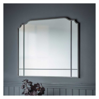 Window Style Silver Glass Large Rectangular Wall Overmantel Mirror With Grids 105x86cm