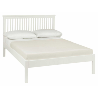 Atlanta White Painted Low Footend Wooden Modern Bedstead 5ft King Size 150cm