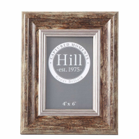 Distressed Wood With Silver Bevel 4X6 Photo Frame