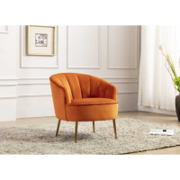 Modern Stella Pumpkin Velvet Fabric Upholstered Occasional Chair 73x68cm