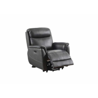 Kent Modern Style Grey Leather Upholstered Twin Motor Lift Armchair 100x83cm