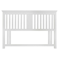 White Painted Slatted 4ft6 Double Divan Bed Headboard 135cm Wide