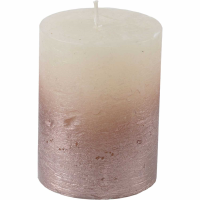 Libra White Pillar Candle With Metallic Pink Ombre Base 10x20cm