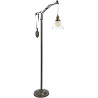 Hudson Adjustable Brass Finish Metal Industrial Floor Standing Lamp