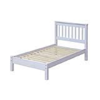 Modern White Painted 3ft 90cm Single Slatted Low End Bed Frame