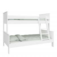 White Painted Wooden Family Kids Childrens Triple Bunk Bed Single Over Double