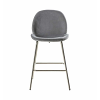 Stool Light Grey Velvet (2pk)