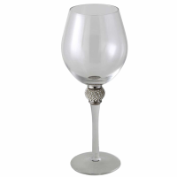 Milano Red Wine Glass Diamante Ball