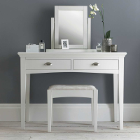 White Painted Modern Bedroom Dressing Table Study Desk 2 Drawers H79 x W110cm