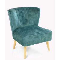 Traditional Cromarty Country Deep Green Occasional Ribbed Back Chair On Light Oak Legs 74x64cm