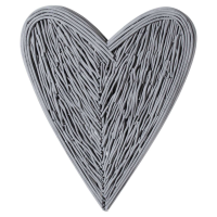 Art Deco Grey Willow Branch Heart Display Decorative Piece 85x70x5cm