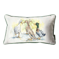 Green Ducks Watercolour Cushion