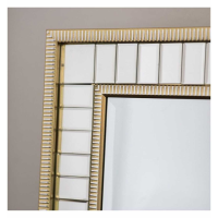 Modern Style Large Rectangular Wall Leaner Mirror Gold Finish Frame 106 x 76cm