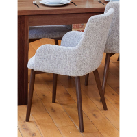 Walnut Light Grey Chair (Pack of two)