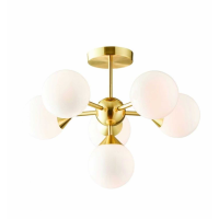 Modern Style 6 Brushed Gold Globe Shape Sphere Pendant Ceiling Light 37x50cm