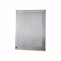 Modern Venetian Rectangular Wall Mirror With Gold Edge Piping Trim