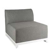 Light Grey Fabric Upholstered Outdoor Living Garden Middle Section for Corner Modular Sofa
