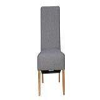 Modern Style Light Grey Wool Upholstered Wooden Kitchen Dining Room Chair 105 x 46cm