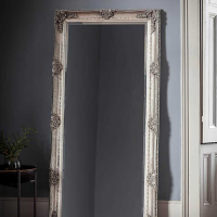 Antique Style Silver Leaf Ornate Extra Large Rectangular Leaner Wall Mirror 165 x 79.5cm