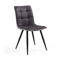 Rodeo Dark Grey 2 Tone Suede Effect Kitchen Dining Room Chair on Rubber Wood Tapered Legs