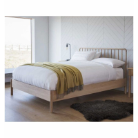 Nordic Style Wycombe Solid Oak Wood 4ft6 Double Spindle Bed 109x145cm