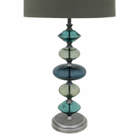 Eva Table Lamp in Brushed Grey (Base Only) 16in shade E27 60W