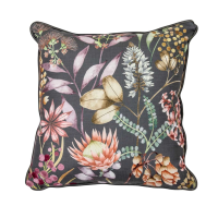 Floral Bird Cushion Steel