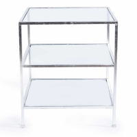 Gin Shu Metal Side Table Silver Gilt Leaf