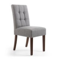 Moseley Stitched Waffle Linen Effect Steel Grey in Walnut Legs