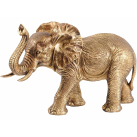 Kusini Elephant Sculpture in Gold Resin