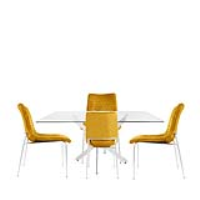 Value Nova 160cm Rectanglular Dining Table And 4 Mustard Zula Chairs
