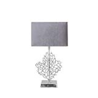 41cm Tree Table Lamp With Grey Velvet Shade