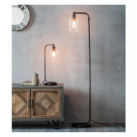 Modern Style Tall Steel Floor Lighting Lamp With Glass Shade 152x25cm