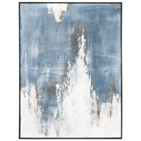 Vivaro Navy And Silver Hand Painted Canvas
