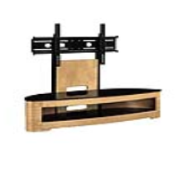 Jual Oak and Piano Black Glass Modern Cantilever TV Media Unit Stand 122.6x123cm