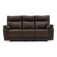 Modern Brown Leather Large 3 Seater Recliner Sofa with Solid Wooden Frame 200cm