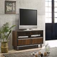 Antique Walnut Wooden Living Room 2 Drawer TV Cabinet With Recessed Handles 52x122cm