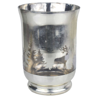 The Noel Collection Silver Forest Large Candle Holder