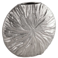 Farrah Collection Silver Finish Large Round Garden Living Room Vase 29cm Diameter