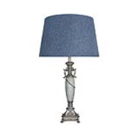 56cm Polyresin Mosaic Table Lamp With Blue Shade