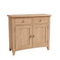 Modern Style Oak Wood 2 Door 2 Drawer Living Room Sideboard With Shelf 80 x 90cm
