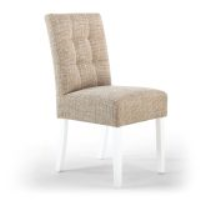 Stitched Waffle Back Dining Chair in Light Oatmeal Tweed Fabric