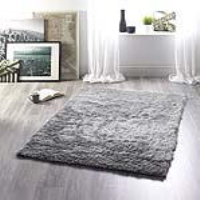 Origins Glamour Silver Polyesterv Fur Hand Tufted Medium Rug 120x170cm