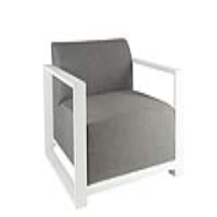 Light Grey Fabric Outdoor Living Modular Single Chair Aluminium Framed