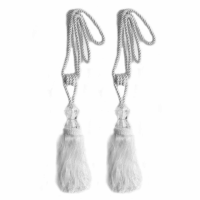 White Tassel With Crystal Pair