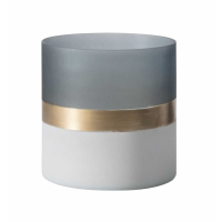 Votive Frosted White Grey Gold (2pk)