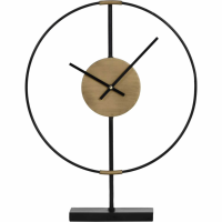 Brass And Black Framed Mantel Clock