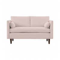 Retro Style Placido Powder Velvet Fabric Upholstered Living Room 2 Seater Sofa 88x142cm