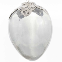Noel Collection Smoked Midnight Small Oval Crested Bauble