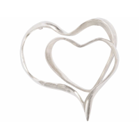 Silver Abstract 2 Hearts Wall Sculpture Decoration In Aluminium